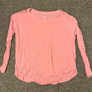 Mossimo thin and flowy/loose long sleeve top, pink/coral